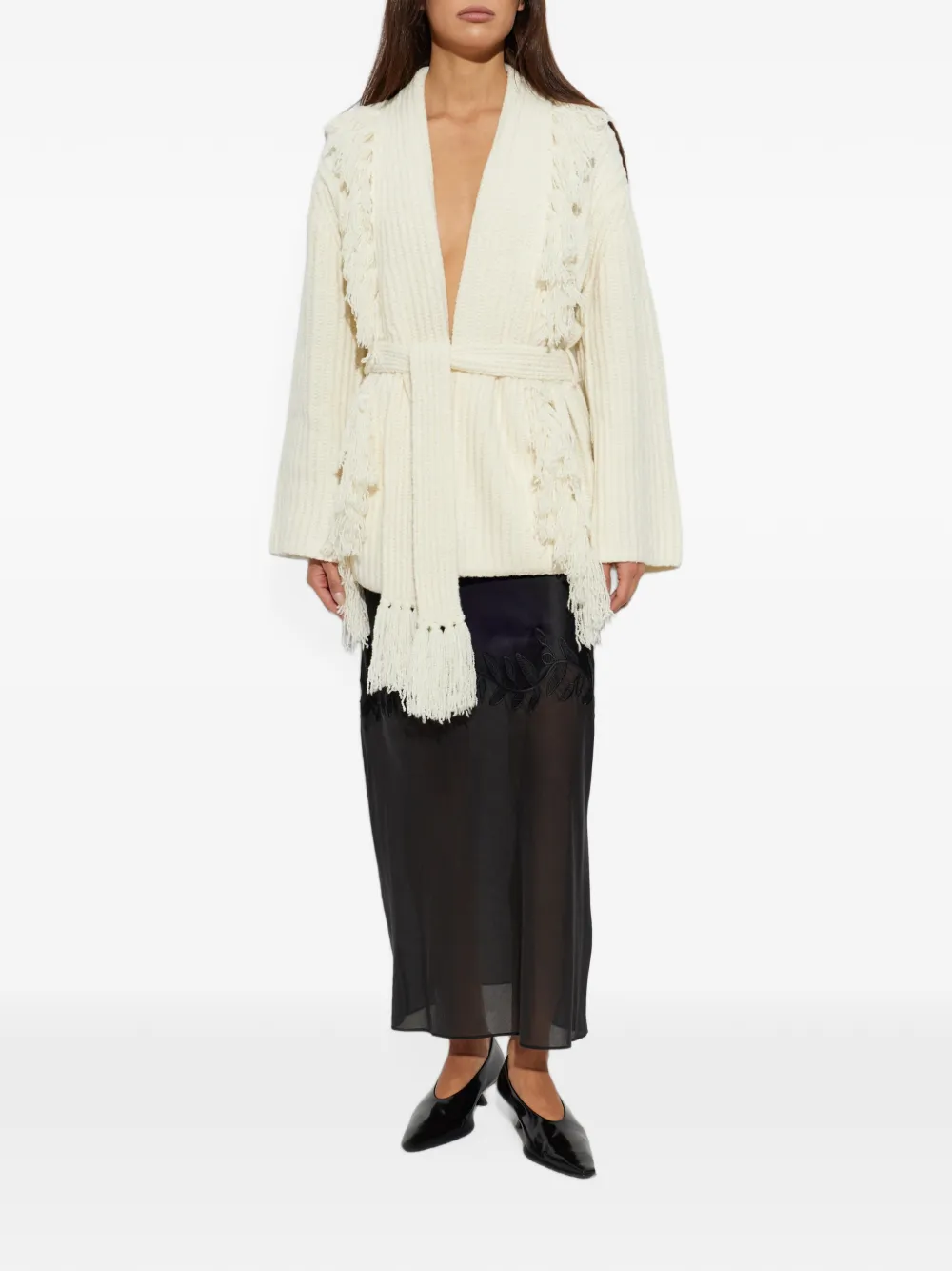 By Malene Birger Candela vest met franjeafwerking Wit
