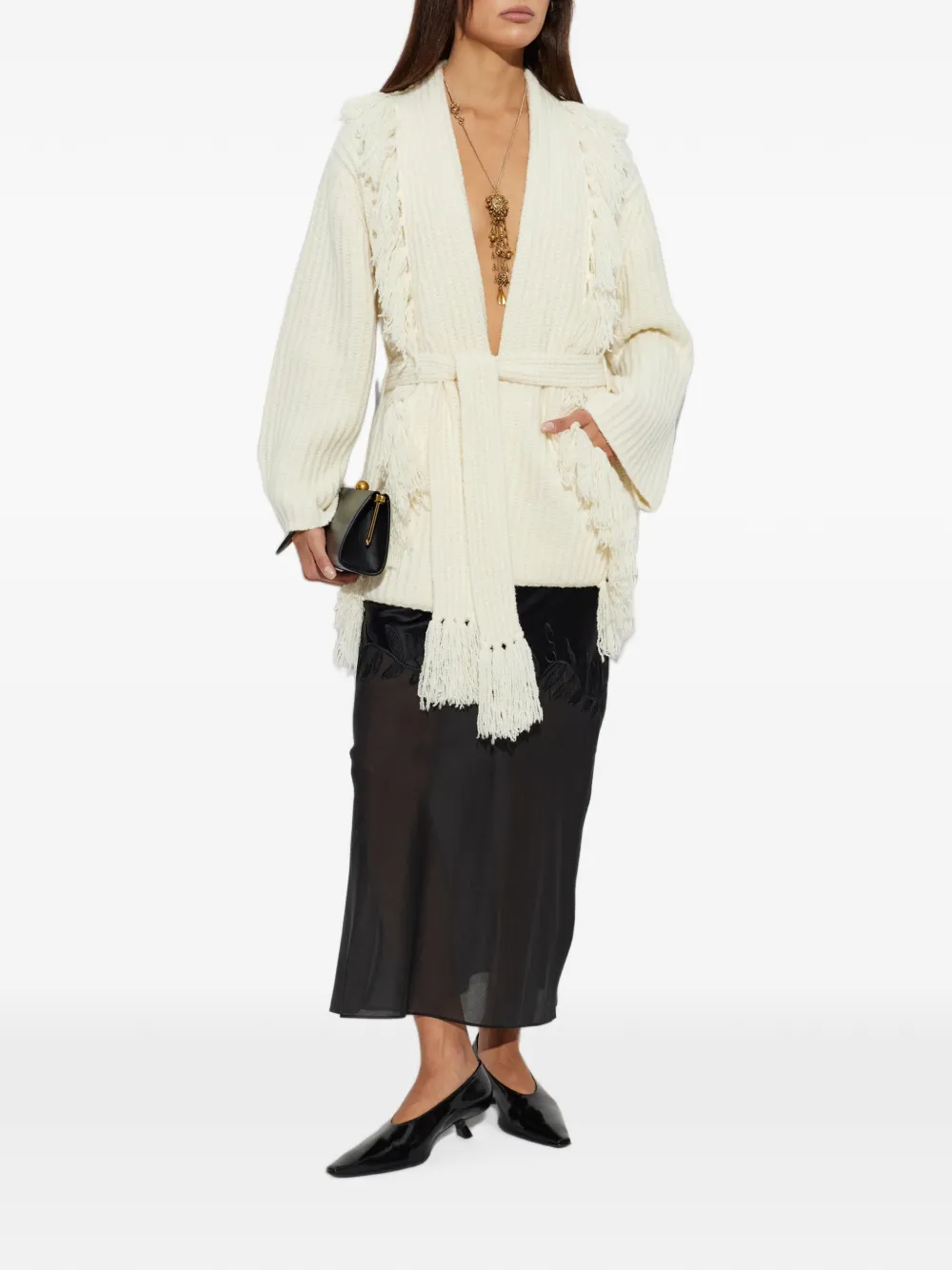 By Malene Birger Candela vest met franjeafwerking Wit