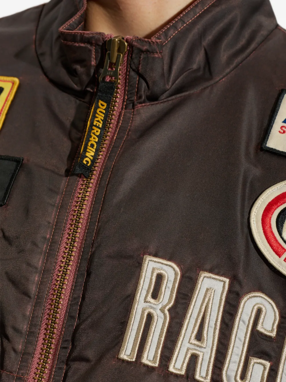 DUKE & DEXTER DR4 bomberjack verfraaid met patch Bruin