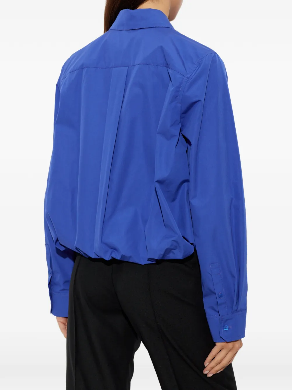 LOEWE Cropped blouse met Anagram-borduurwerk Blauw