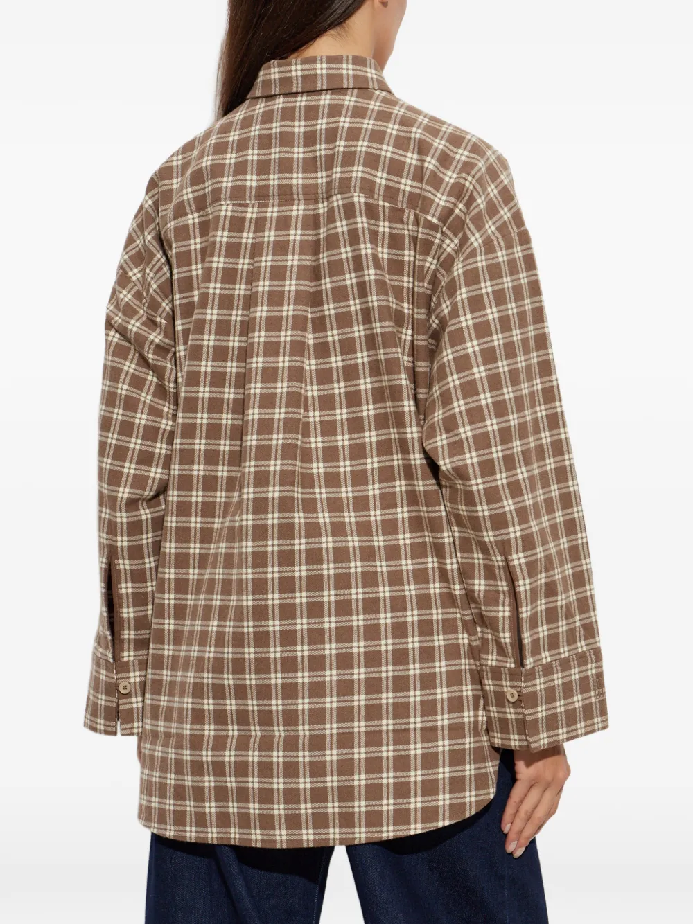 By Malene Birger Derris geruite blouse Bruin