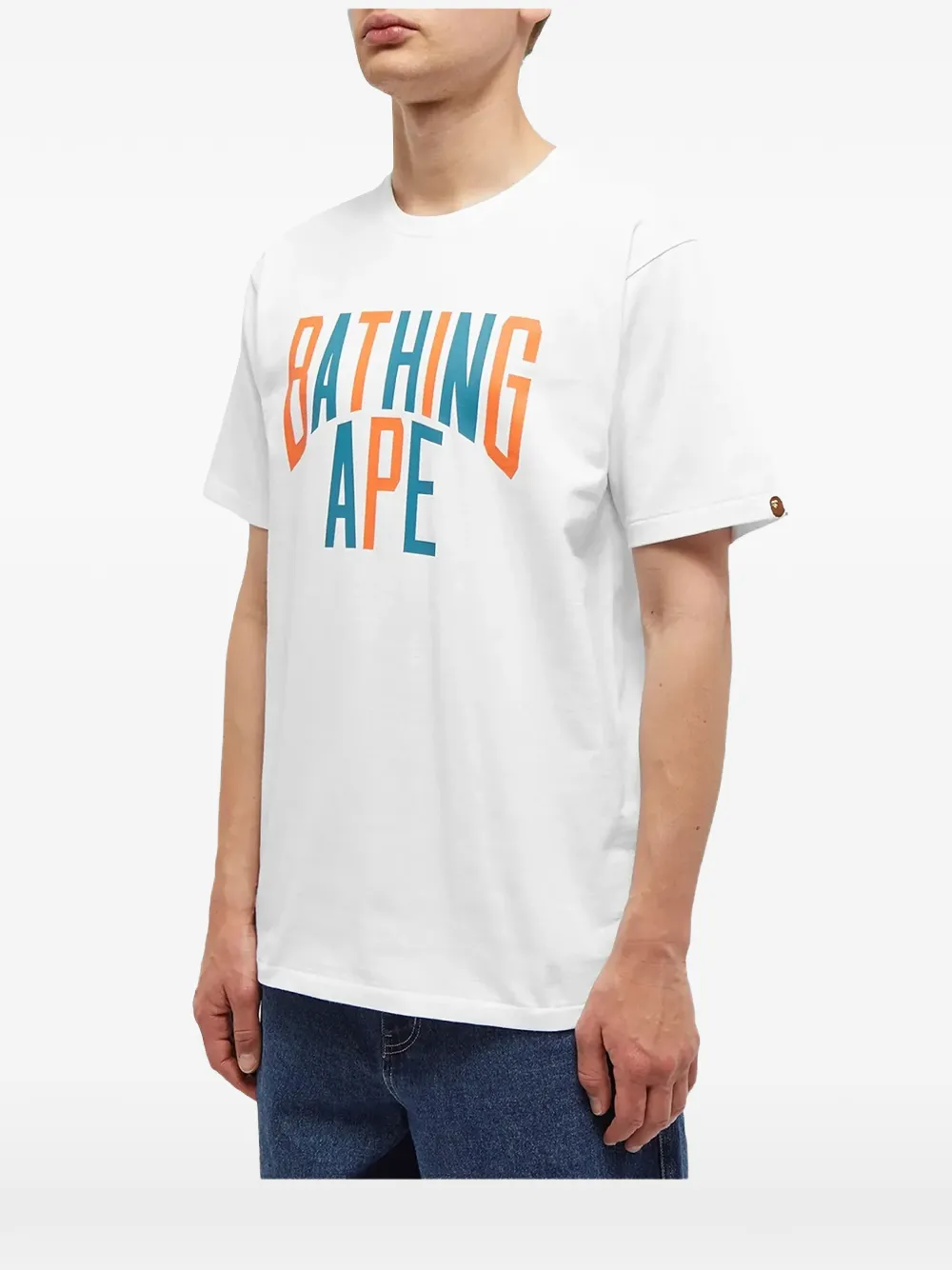 A BATHING APE T-shirt met logoprint Wit