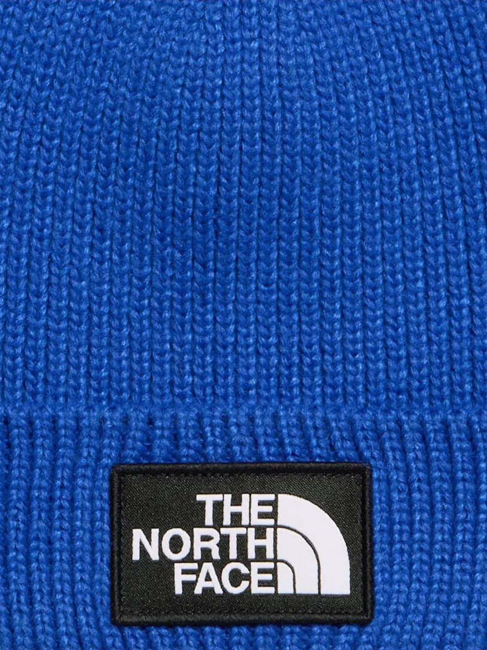 The North Face Logo Box muts met omgeslagen rand Blauw
