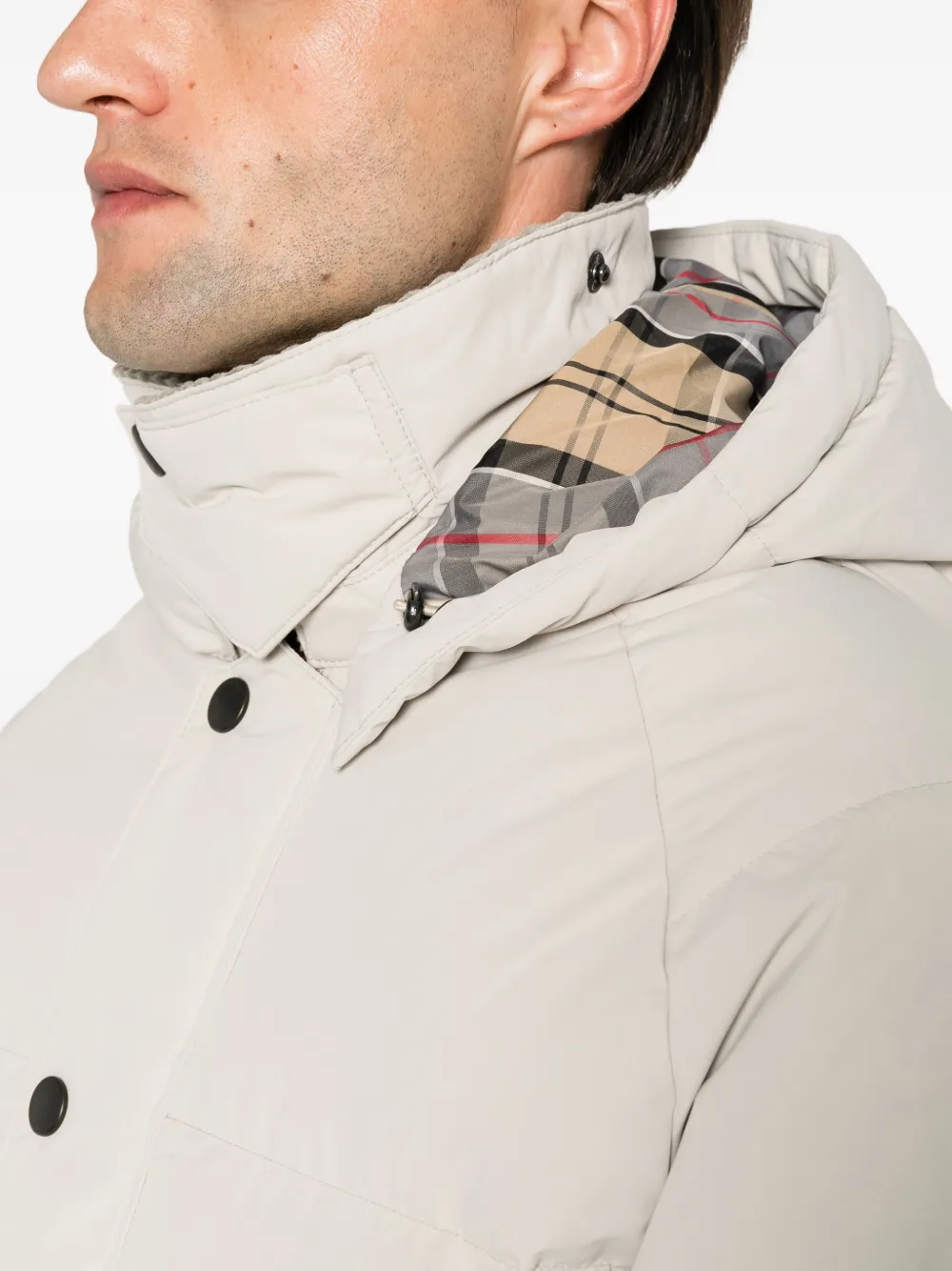 Barbour Transport quilted hooded jacket Beige