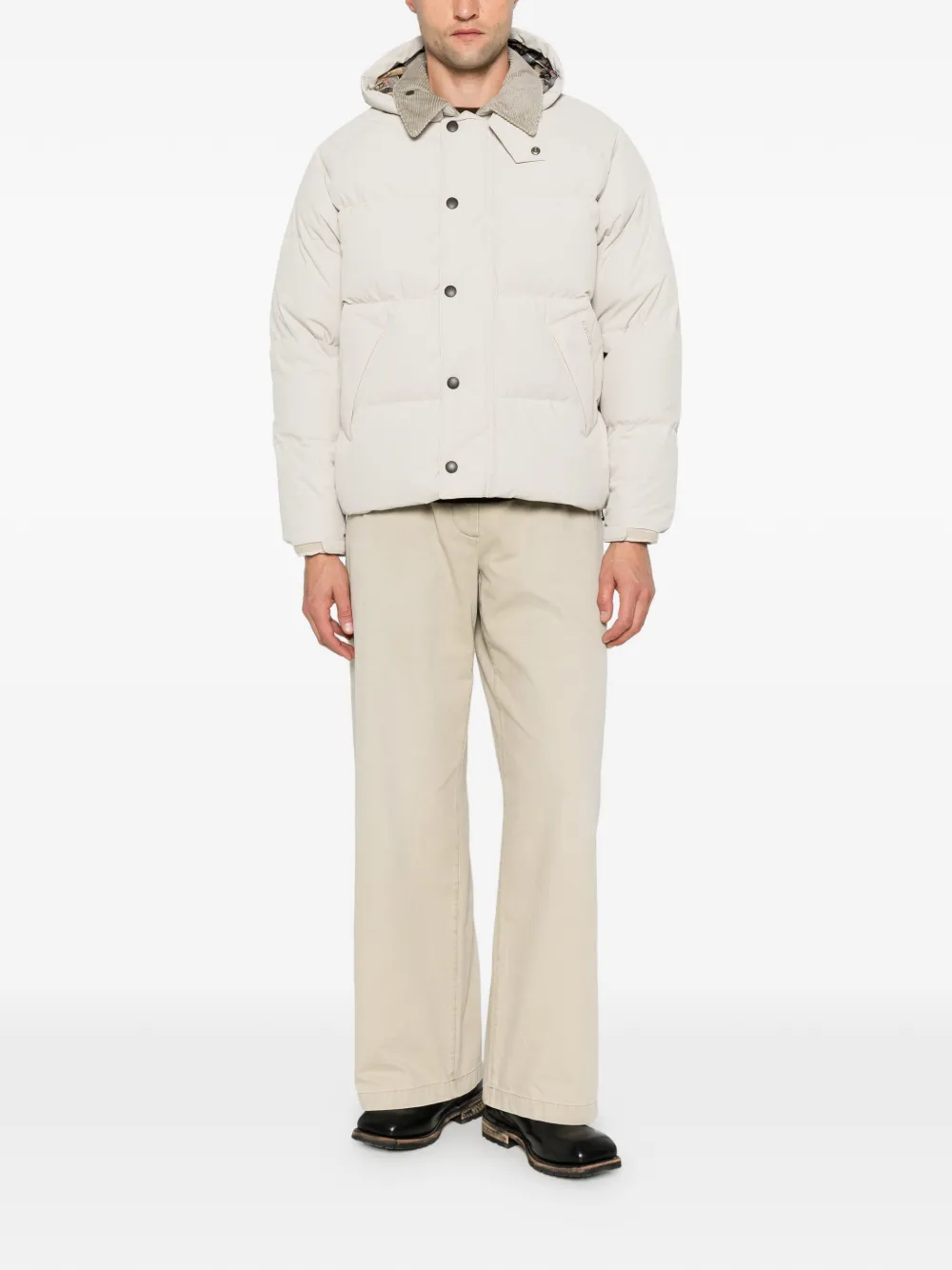 Barbour Transport quilted hooded jacket Beige