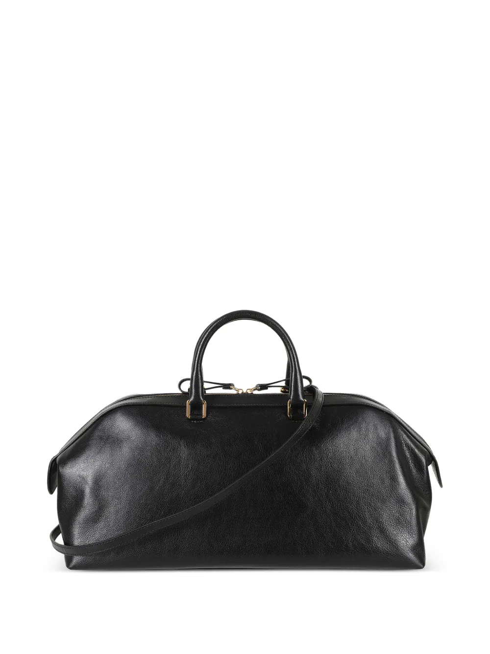 Alberta Ferretti Alice leren shopper met logo-print Zwart