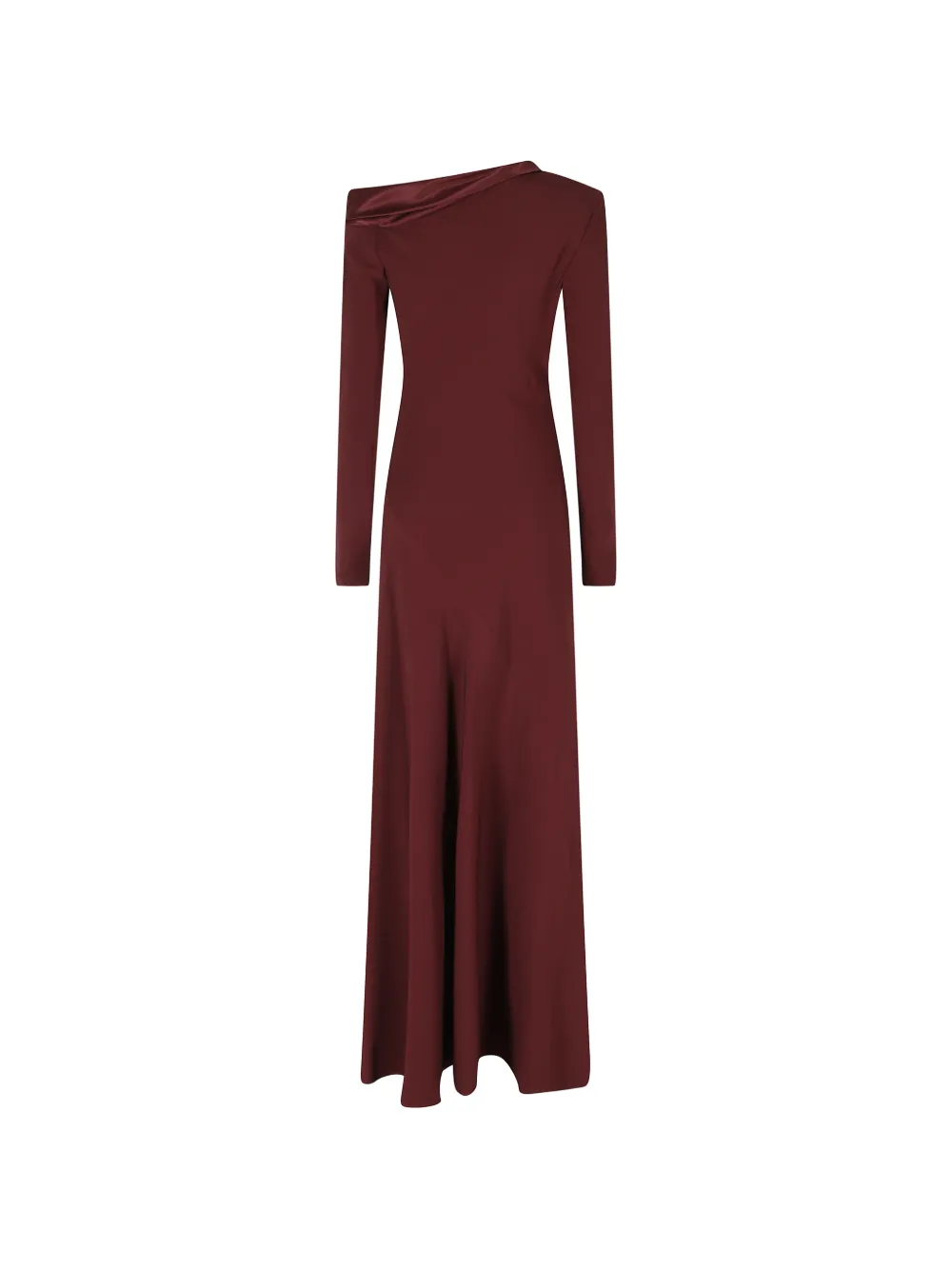 Alberta Ferretti asymmetric satin maxi dress Rood