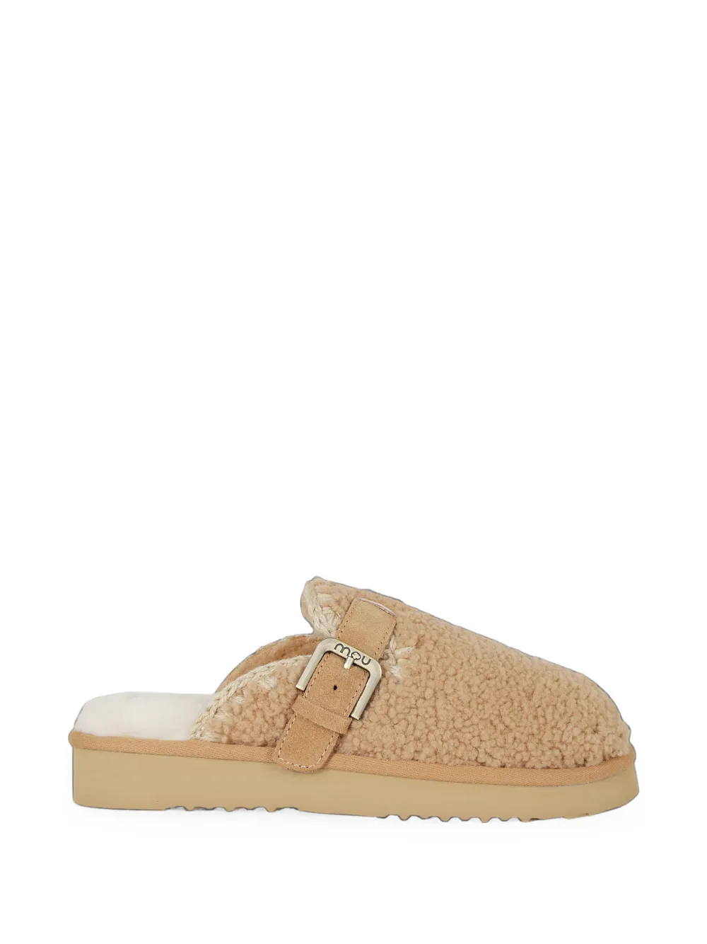 Mou Curly buckle-fastening sheepskin mules - Tons neutres Mou Curly buckle-fastening sheepskin mules - Tons neutres