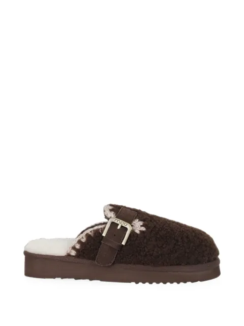 Mou Curly buckle-fastening slippers