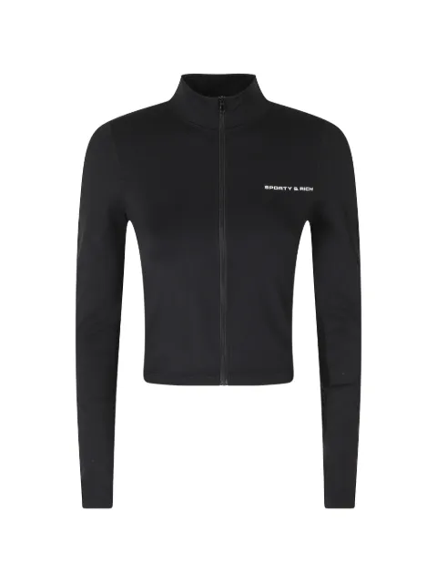 Sporty & Rich Freya Bold logo-embroidered zip-up jacket
