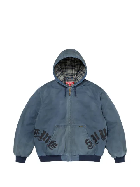 Supreme レザーアップリケ フーデッドジャケット