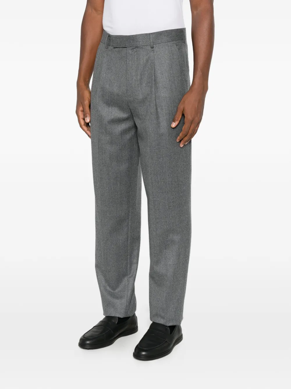 Zegna pleated straight-leg trousers Grijs