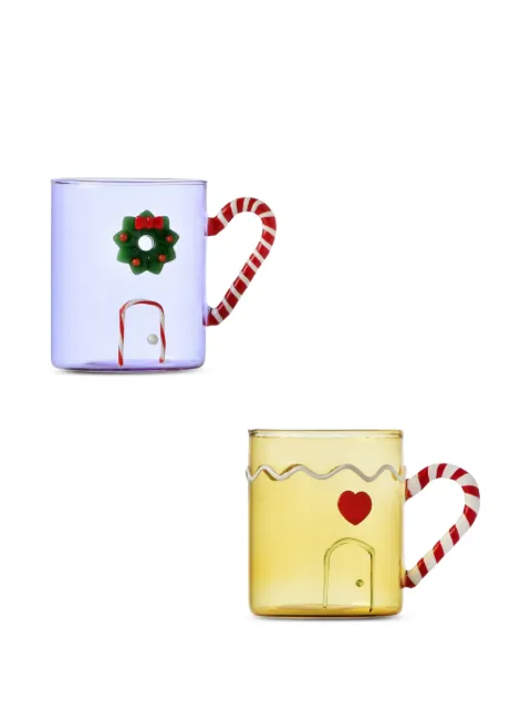 Ichendorf Milano set de tazas con asa de bastón de caramelo (set de 2)