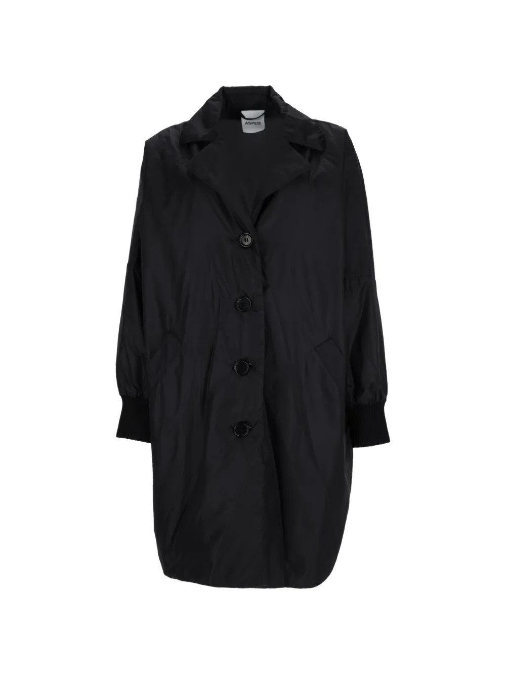 ASPESI button-fastening ribbed-cuff coat Zwart