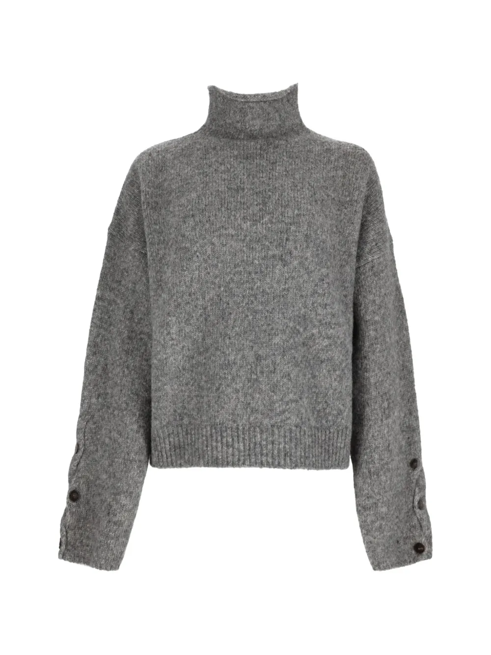 Alysi Trui met hoge hals en knoopdetail Grijs
