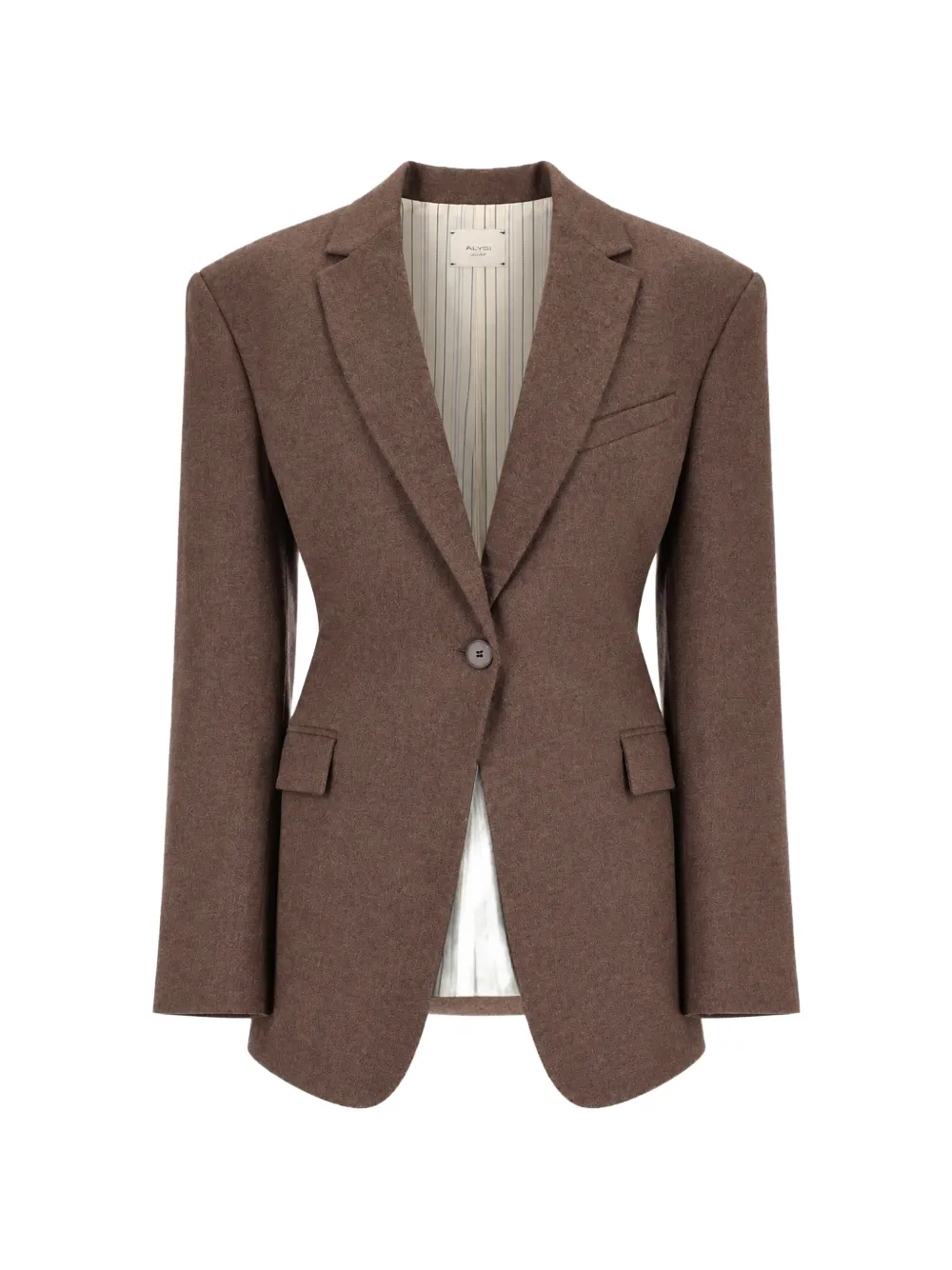 Alysi single-breasted flannel blazer - Marrone
