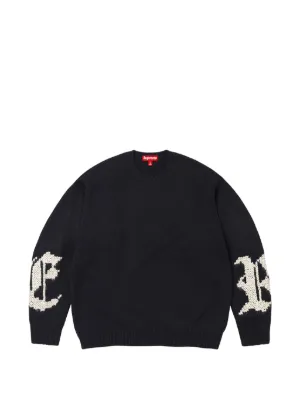 Supreme Plaid Arc Crew Neck Sweater | Black | FARFETCH