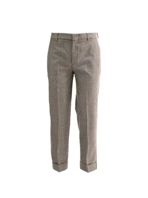 Cruna houndstooth turn-up trousers