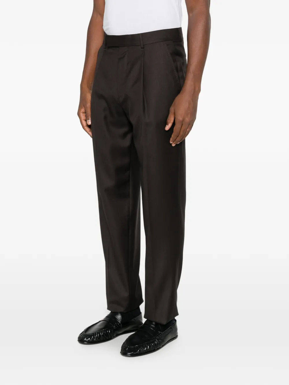 Zegna pleated straight-leg trousers Bruin