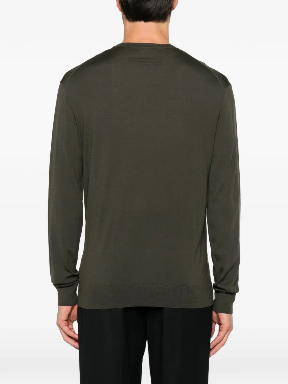 Zegna crew-neck long-sleeve sweater Groen