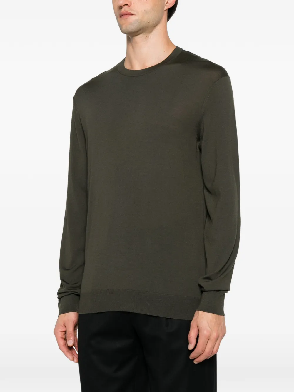 Zegna crew-neck long-sleeve sweater Groen