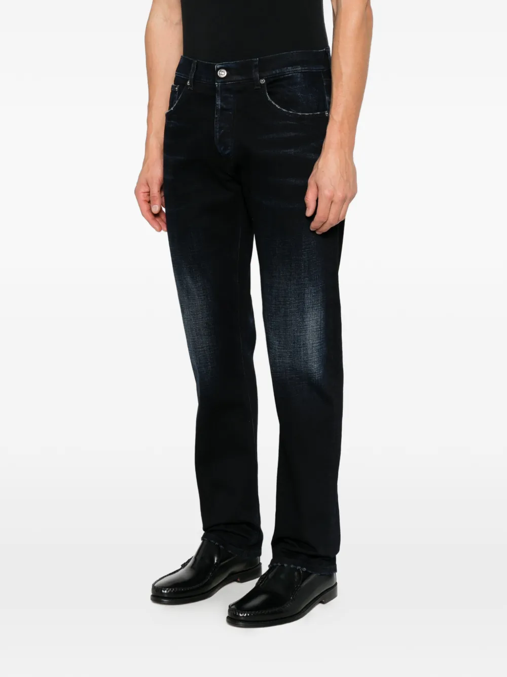 DONDUP Bray faded straight-leg jeans Blauw