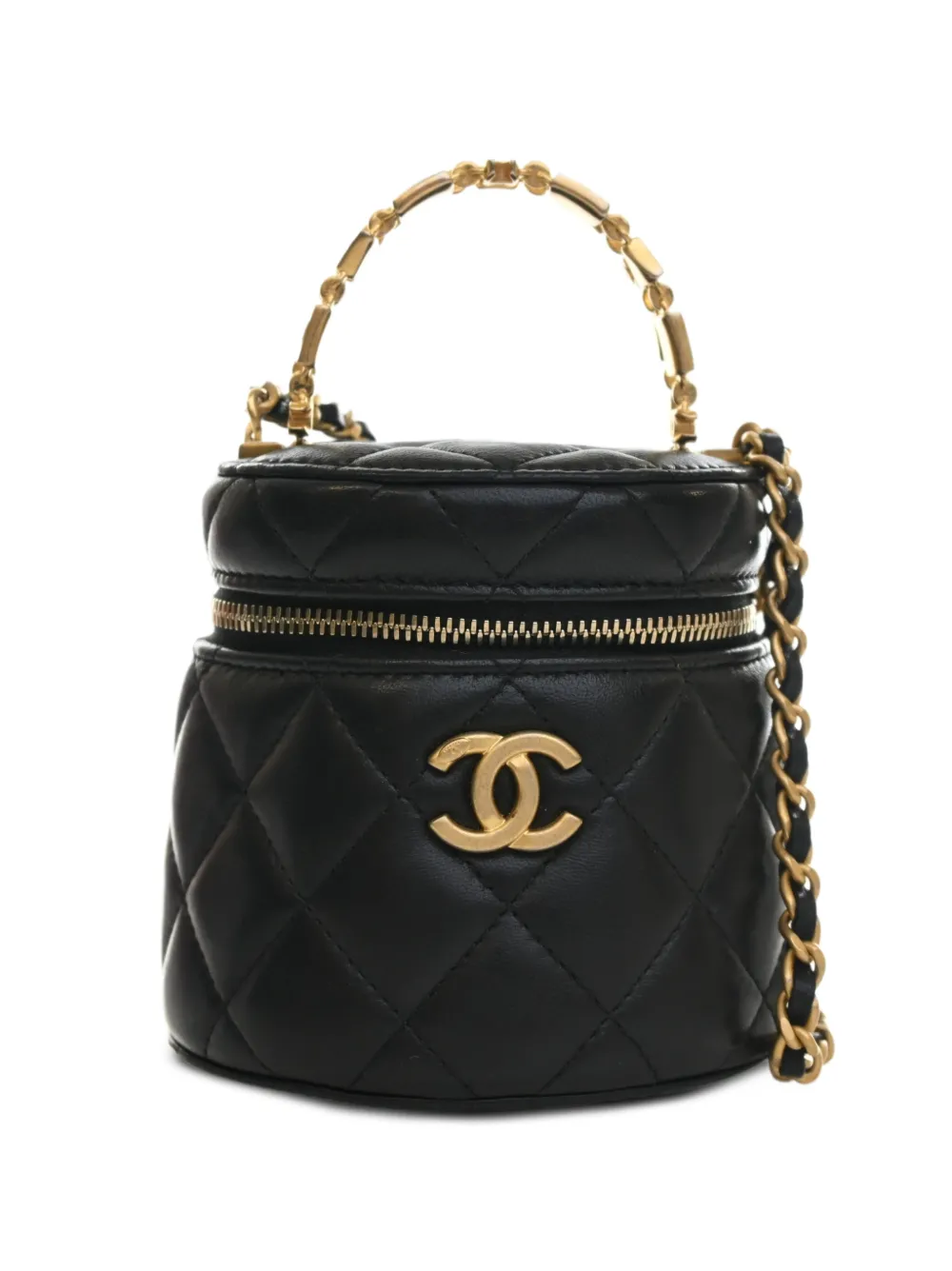 CHANEL Pre-Owned 2021-2026 CC Lambskin Vanity Top Handle With Chain satchel - Nero