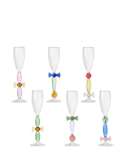 Ichendorf Milano candy-motif flute glasses (set of six)