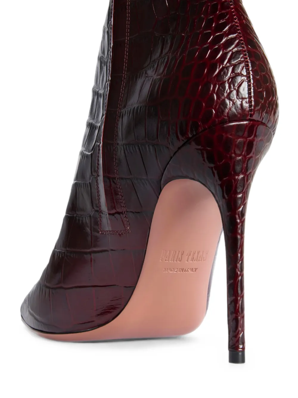 Paris Texas Vera crocodile-effect ankle boots Rood