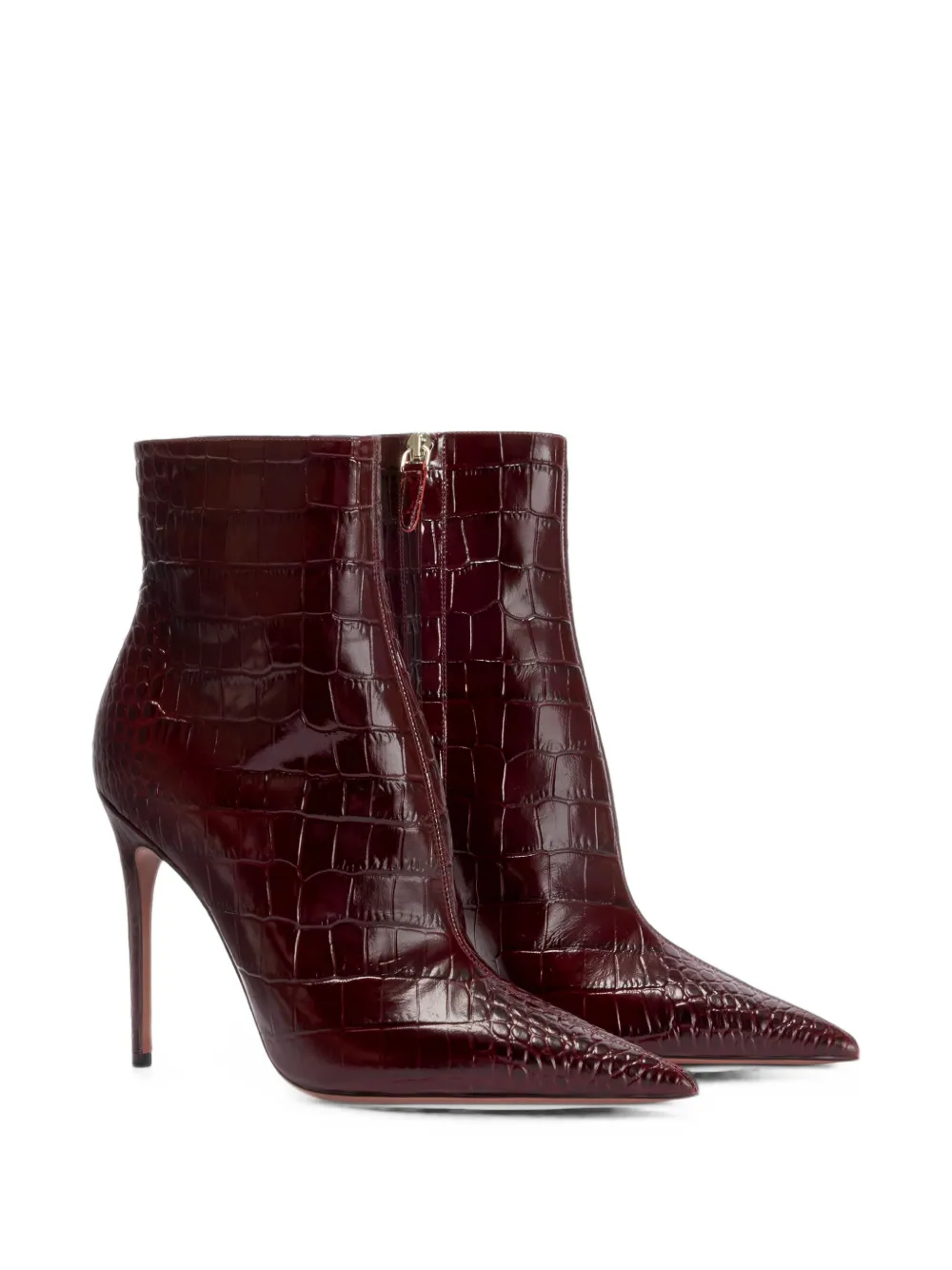 Paris Texas Vera crocodile-effect ankle boots Rood