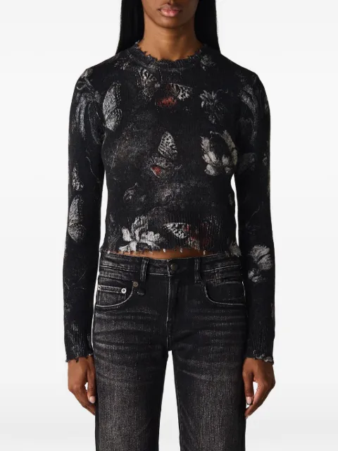 R13 butterfly-print distressed sweater