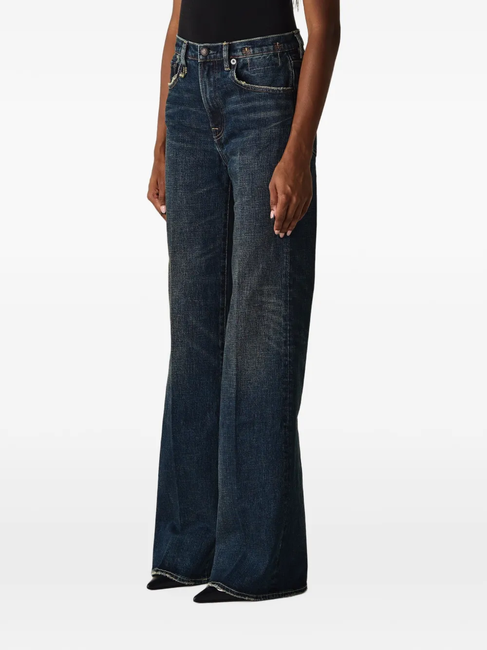 R13 Charlotte jeans met wijde pijpen Blauw