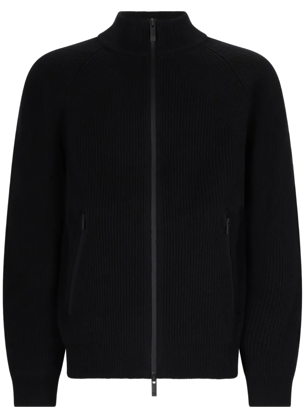 Moncler cashmere blend zip-up cardigan Zwart