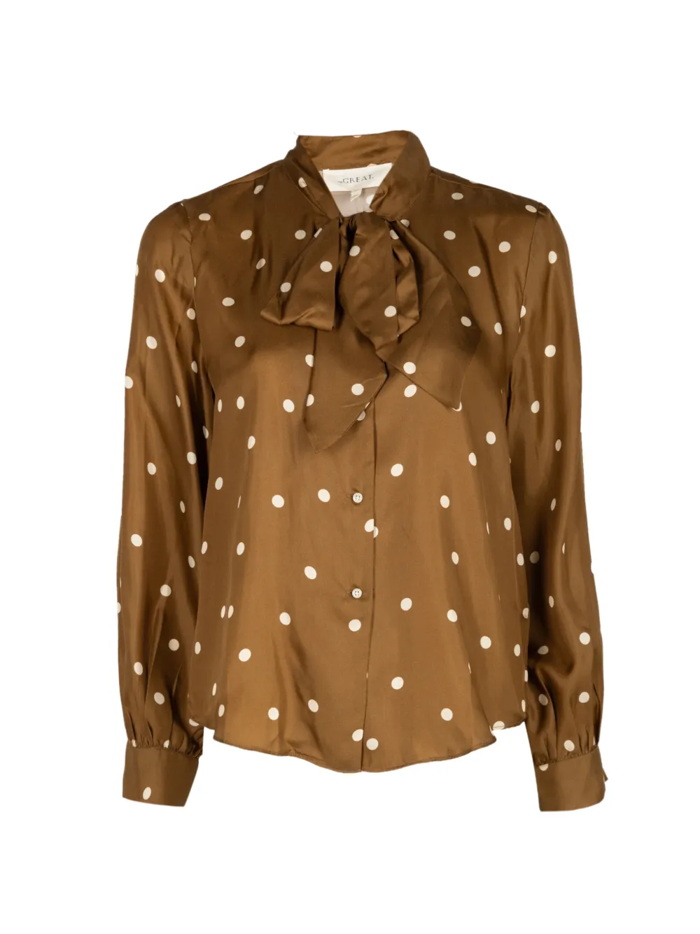 The Great. Zenith polka-dot pussy-bow shirt