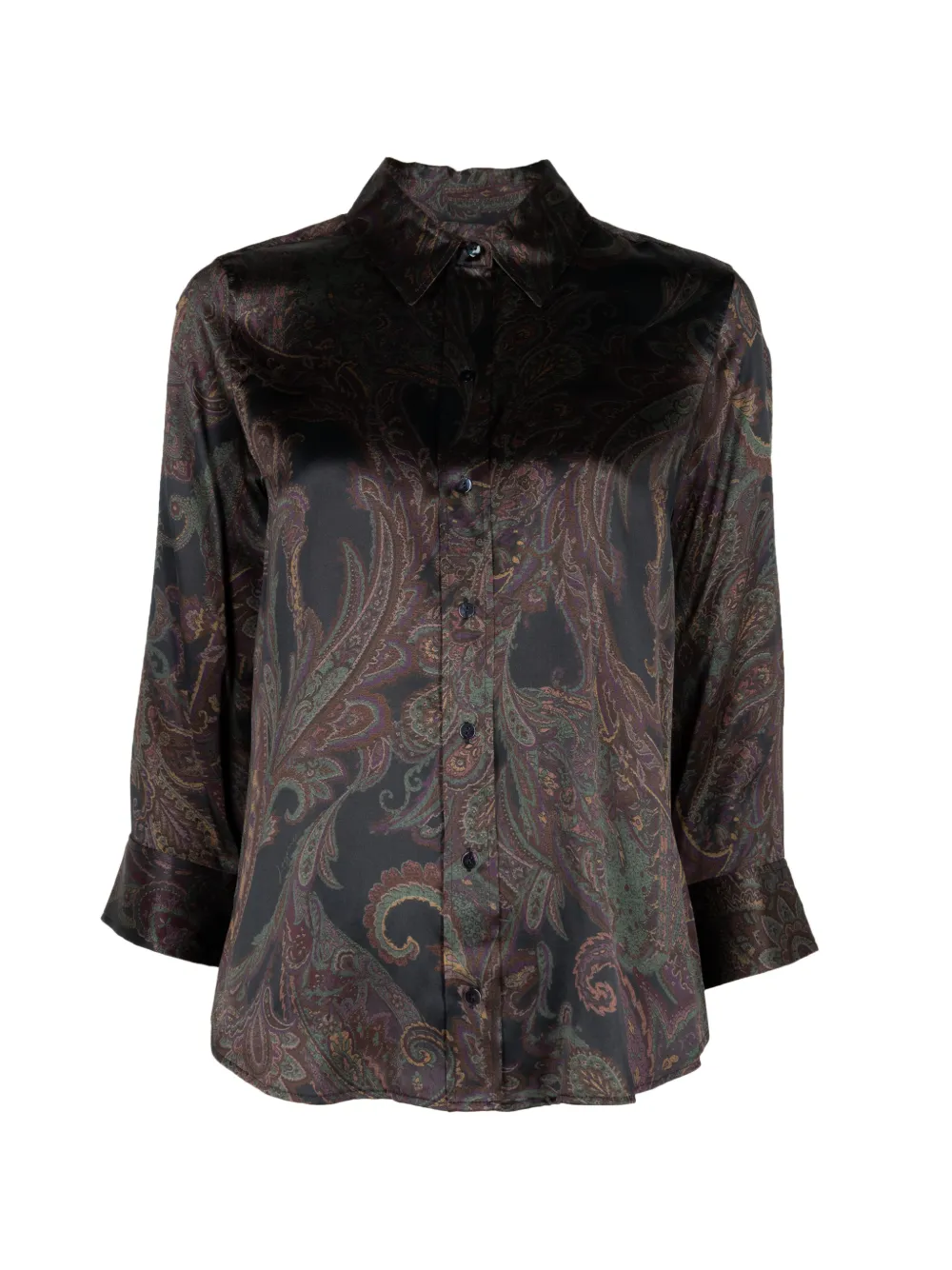 L'agence Dani Paisley-print Blouse In Brown