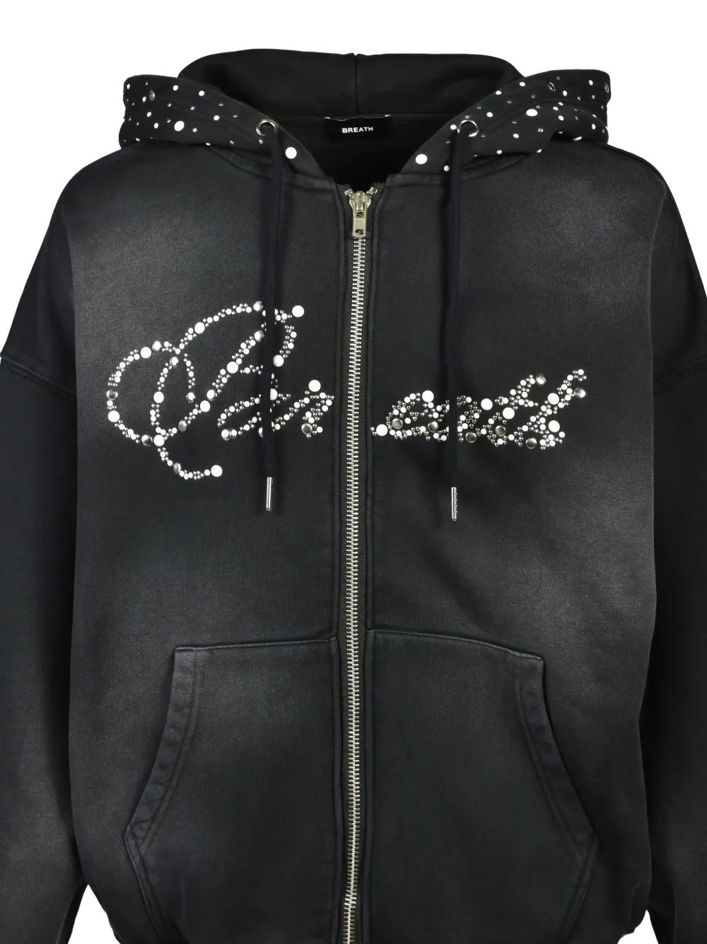 BREATH Hoodie met vervaagd effect verfraaid met stras Zwart