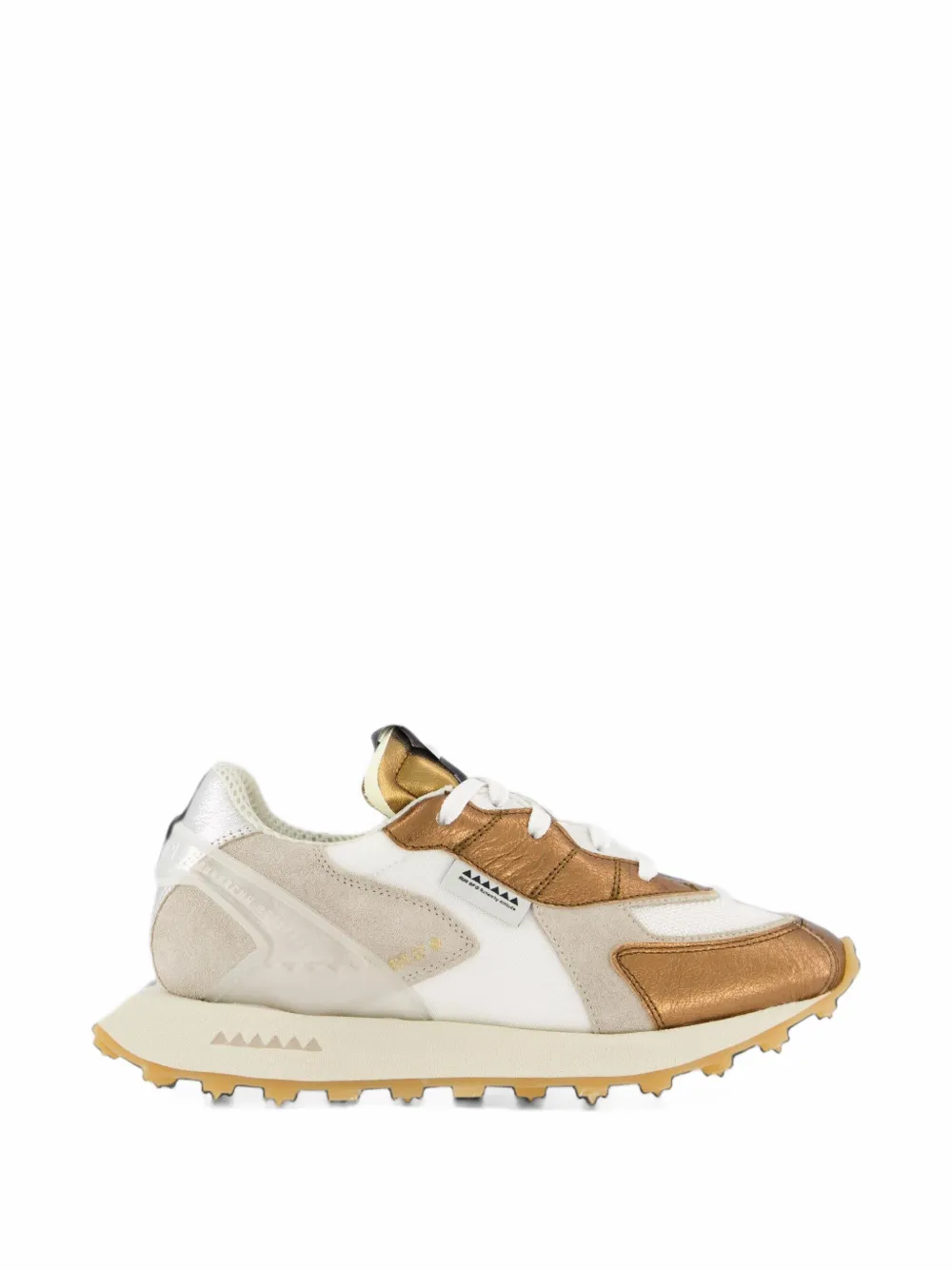 RUN OF Alloy W metallic-effect panelled sneakers - Blanc RUN OF Alloy W metallic-effect panelled sneakers - Blanc