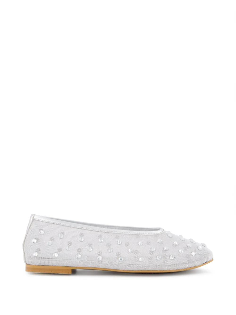 TORAL SHOES crystal-embellished mesh ballet flats - Argento