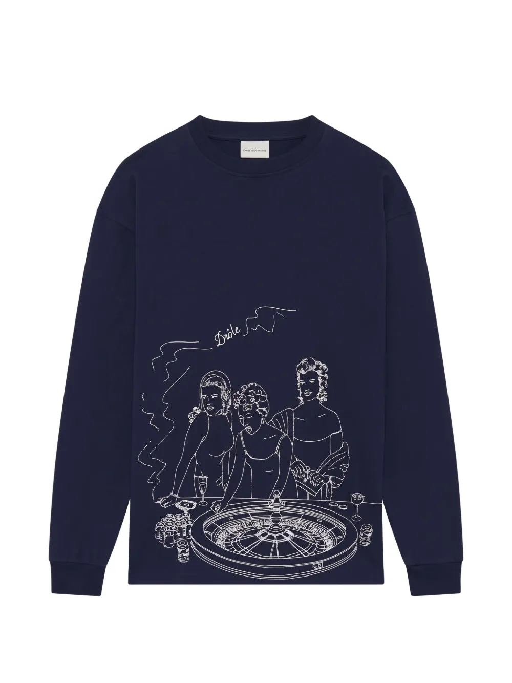 Drôle De Monsieur Casino Scene T-shirt met lange mouwen Blauw