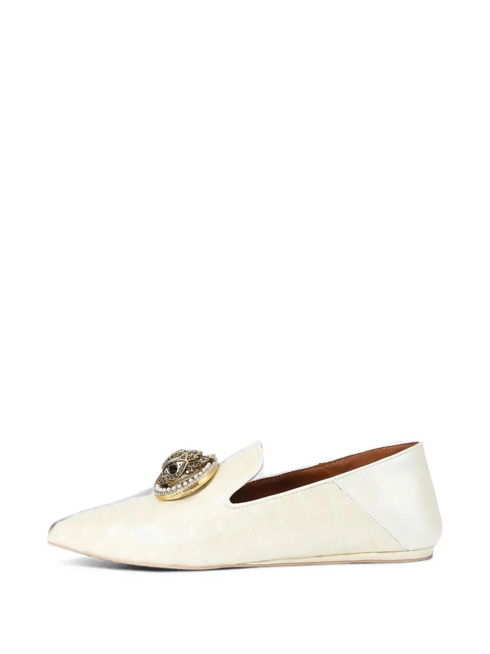 Kurt Geiger London 225 Chelsea crocodile-effect pointed-toe loafers - Toni neutri