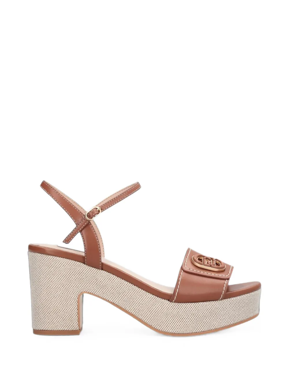 LIU JO Harper 04 logo-plaque sandals - Marrone