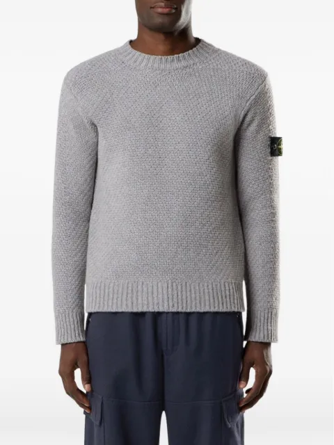 Stone Island Compass-patch waffle-knit sweater