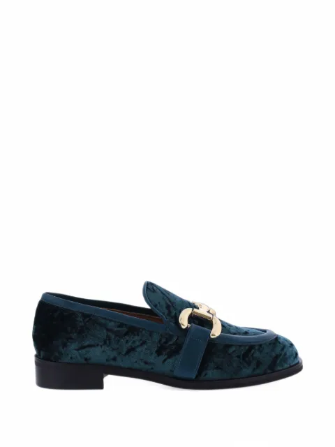 Paris Punk velvet horsebit loafers