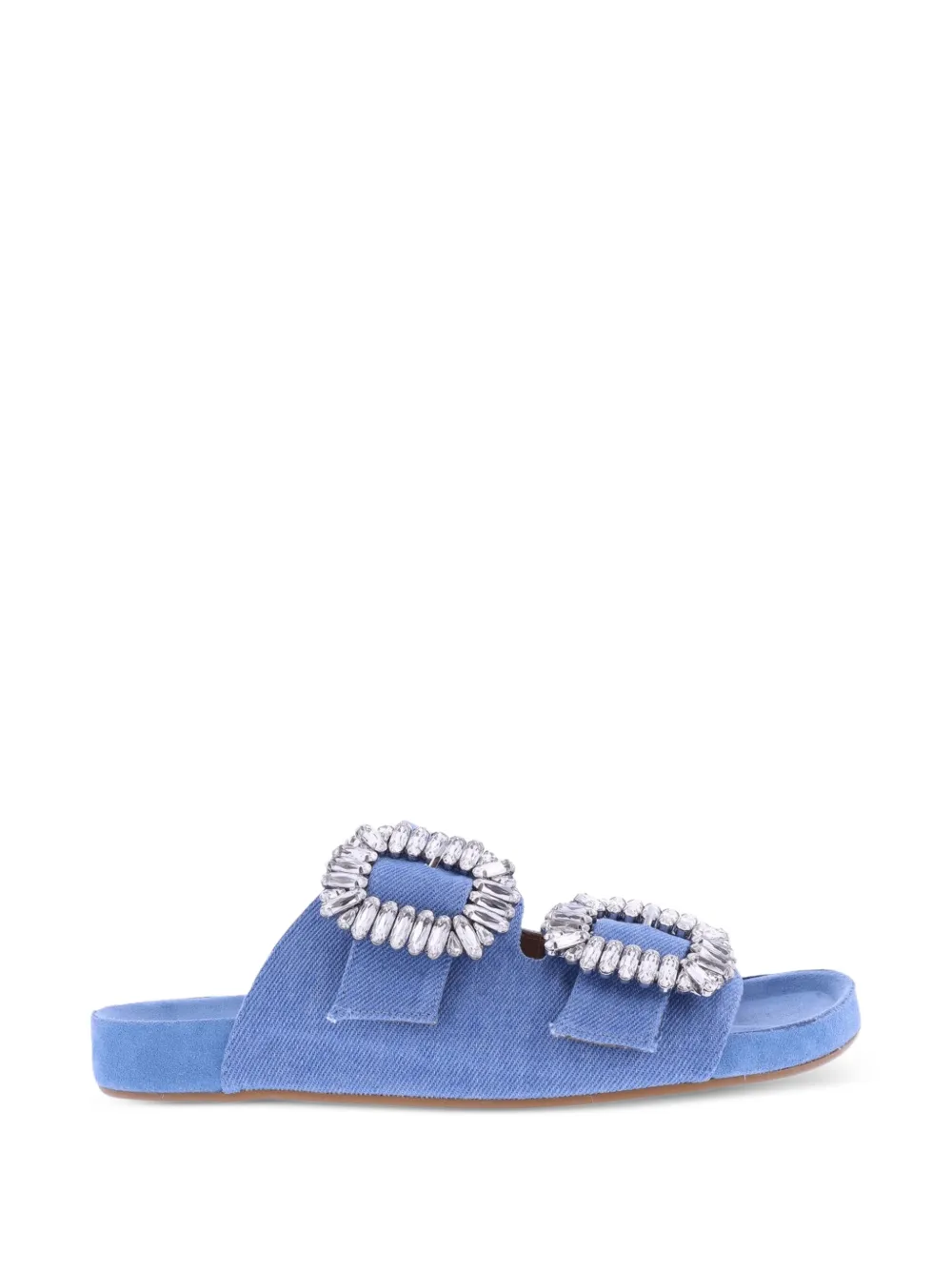 TORAL SHOES crystal-embellished double-strap slippers - Blau