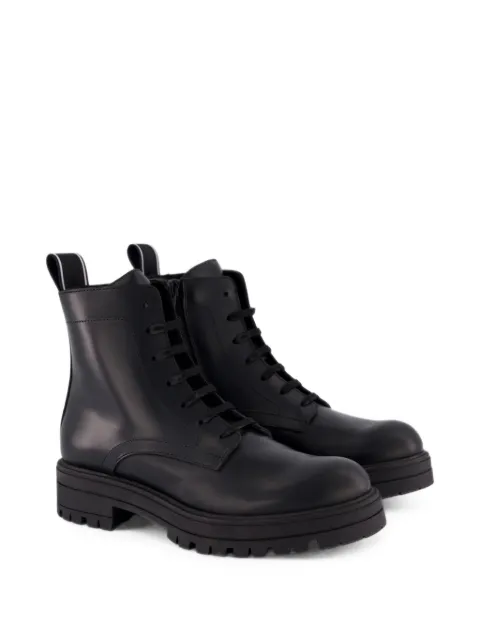 DSQUARED2 KIDS logo-tape lace-up ankle boots