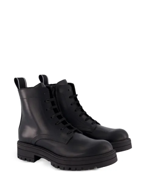 DSQUARED2 KIDS logo-tape lace-up ankle boots