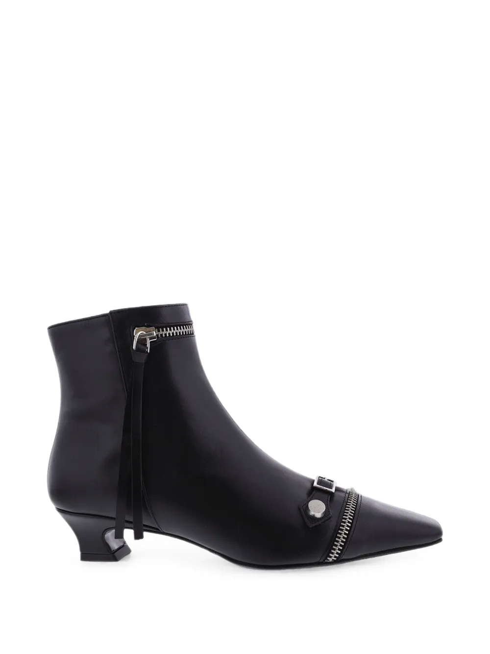 Paris Punk buckle-detail leather ankle boots