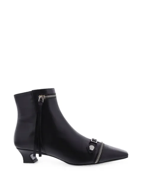 Paris Punk buckle-detail leather ankle boots
