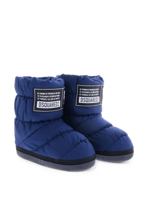 DSQUARED2 KIDS quilted logo-patch snow boots