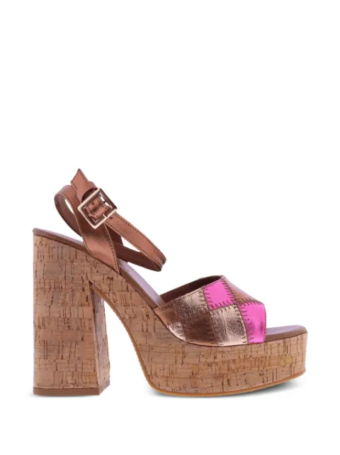 INUOVO patchwork platform sandals
